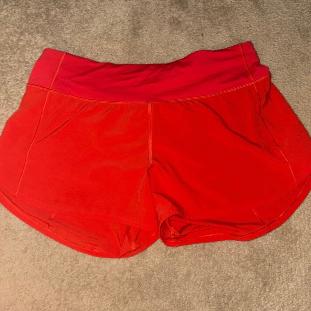 lululemon athletica orange/red shorts